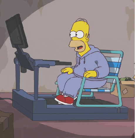 Homer praticando exercícios físicos